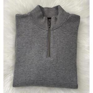 Ted Baker London Sweater Mens Size 3 US Small Gray 1/4 Zip Pullover Stretch CO41